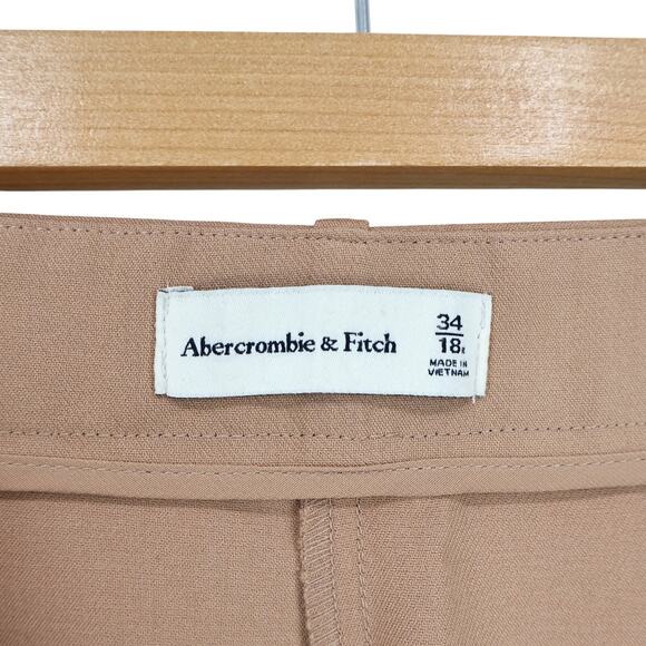 NWT Abercrombie & Fitch Sloane Tailored Wide Leg Pant In Tan Size 34 Regular - Picture 10 of 10